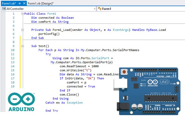 visual foxpro serial communication arduino example